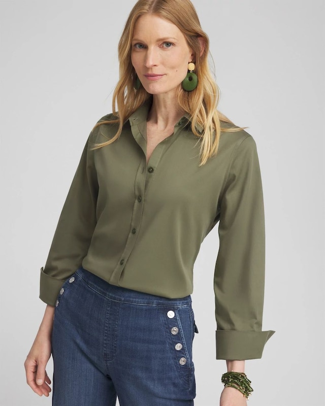 No Iron Stretch 3/4 Sleeve Shirt